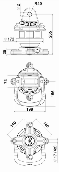 5.5 Ton Ferrari Hydraulic Rotator- FR55 F